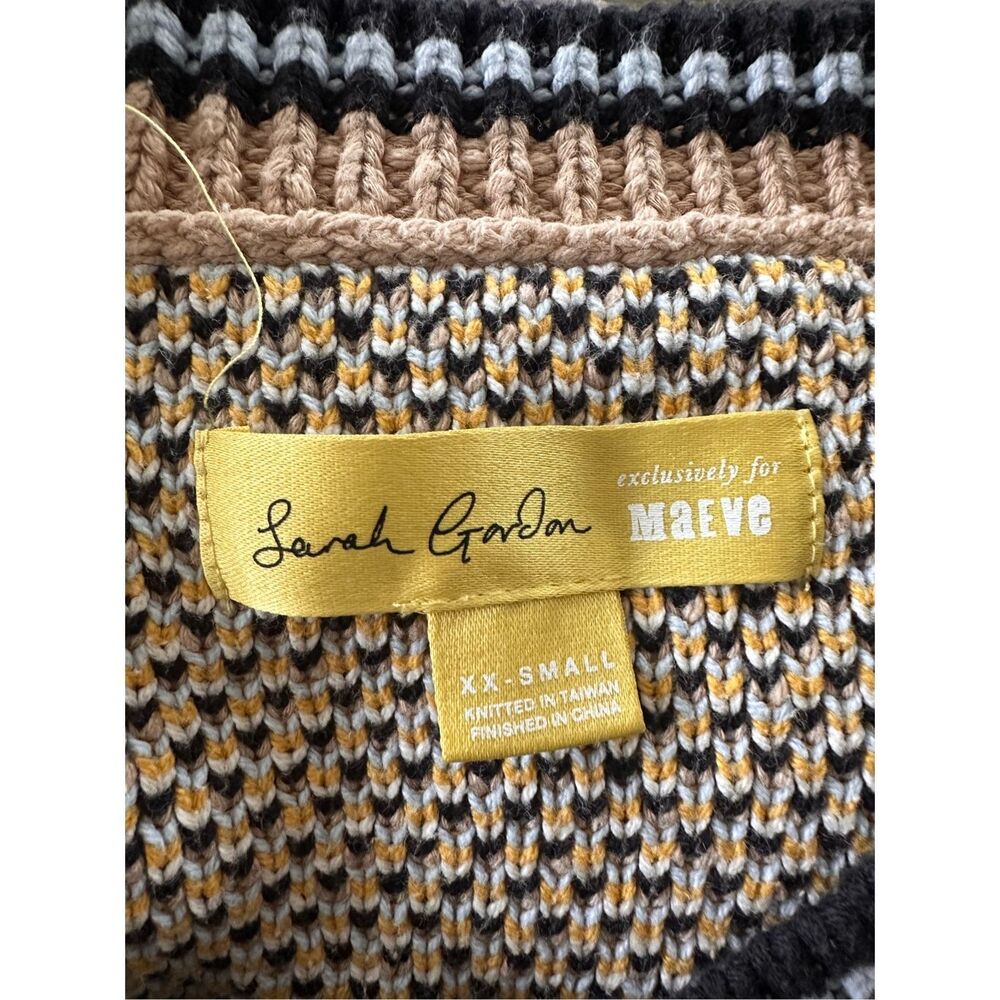Anthropologie Beige Bee Intarsia Short-Sleeve Crew Sweater - Picture 7 of 9